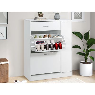 Kihona 3 Drawer Shoe Cabinet Storage Rack - White