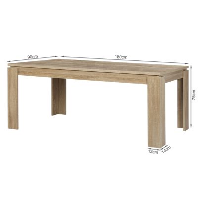 Azar Dining Table Rectangle 180 X 90cm - Natural