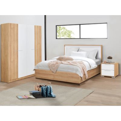 KAWEKA King Bedroom Furniture Package with Wardrobe - OAK