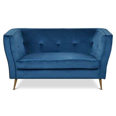 OSLO 2 Seater Velvet Sofa - BLUE