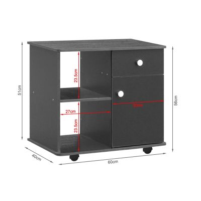 MALIGNE Storage Shelf Office Cabinet on Wheels