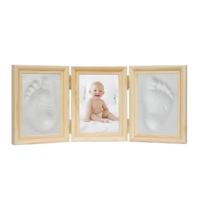 Baby Handprint and Footprint Clay Photo Frame Kit - NATURAL
