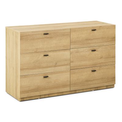 Hekla Low Boy 6 Drawer Chest Dresser - Oak