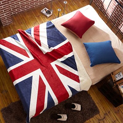 British Flag Fleece Blanket Throw 130 x 160cm