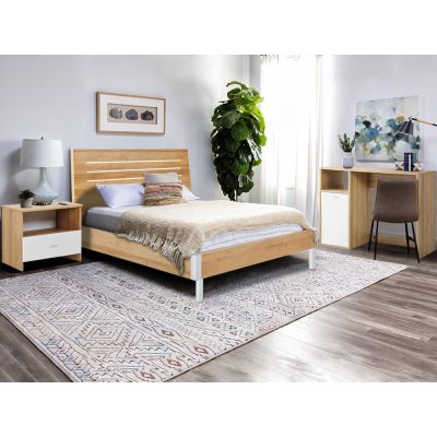 MAKALU Queen Bedroom Furniture Package with Desk - OAK