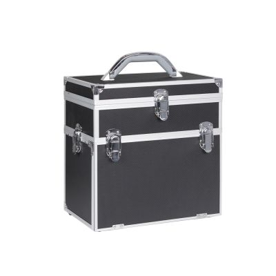 2 Drawers Aluminium Makeup Travel Carry Case - BLACK