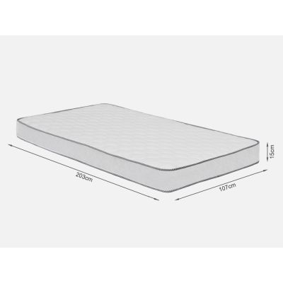 Vinson Fabric King Single Bed with Basic Mattress - Grey
