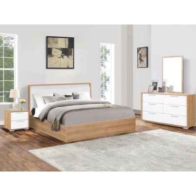 KAWEKA King Bedroom Furniture Package with Low Boy - OAK