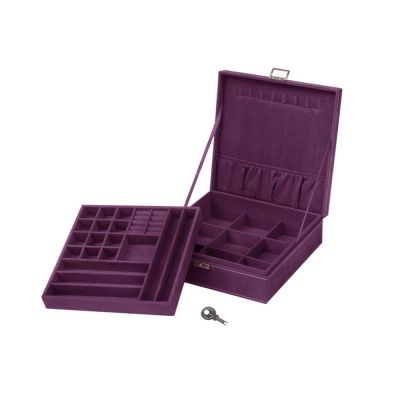 Velvet Suede Jewellery Box Storage Case - PURPLE