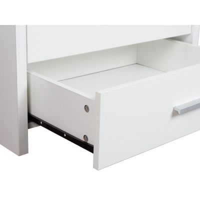 ABEL Bedside Table with 2 Drawer - WHITE