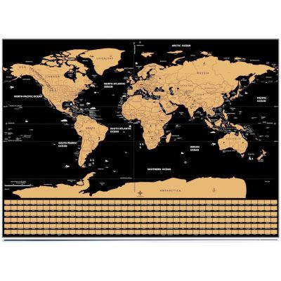 Scratch Map World Map Poster with Flags