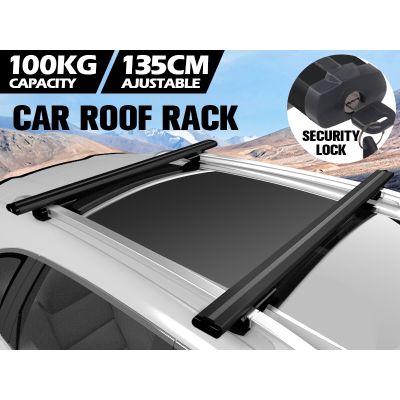 135cm Universal Car Top Roof Rack Cross Bars 2PCS - BLACK