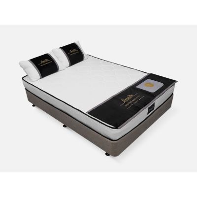 Vinson Fabric Double Bed with Deluxe Mattress - Slate