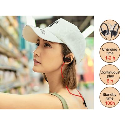 Sports Wireless Headphones Bluetooth Earphones - RED