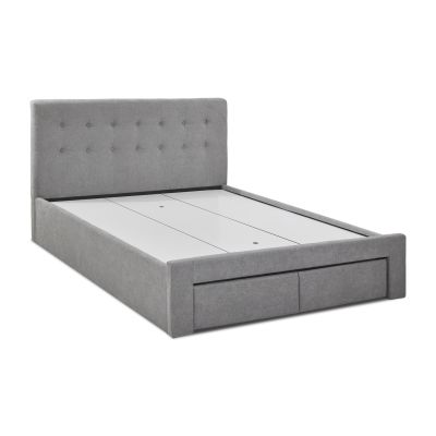 JULIAN Queen Bed Frame with Storage - LIGHT GREY