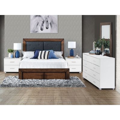 BRAM Bedroom Storage Package with Low Boy 8 Drawers - WHITE