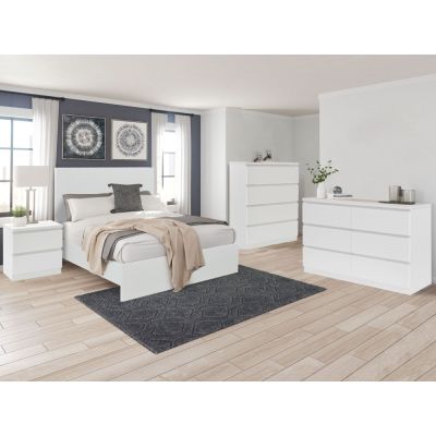 TONGASS Queen Bedroom Furniture Package 4PCS with Tallboy 4 Drawers