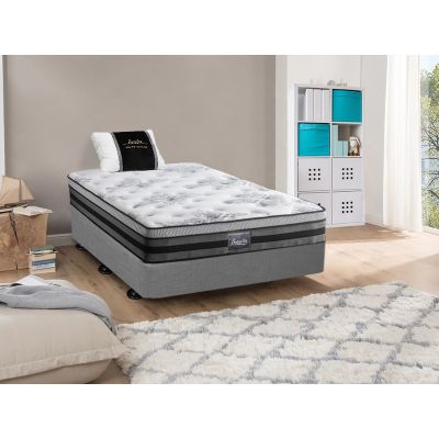 Vinson Fabric King Single Bed with Luxury Latex Mattress - Grey