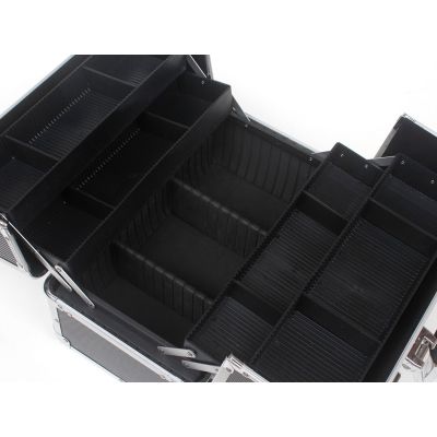 Aluminium Makeup Carry Case Storage Box - BLACK
