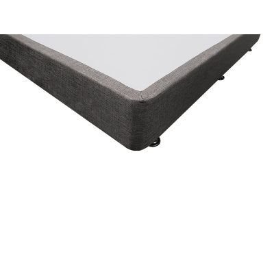 CHARLES Fabric Single Bed Base 2 Drawers - SLATE