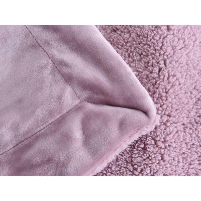 Double Layer Warm Fleece Blanket Throw Blanket - MAUVE PINK