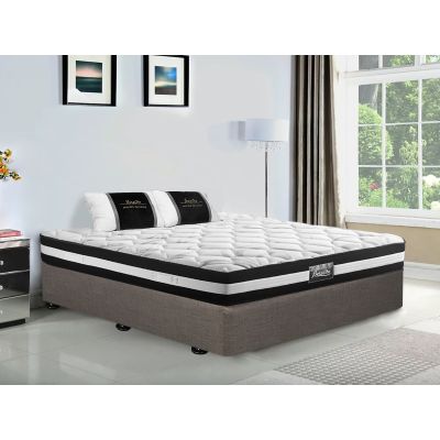 Vinson Fabric Double Bed with Ultra Comfort Mattress - Slate