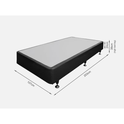 Vinson Fabric King Single Bed with Deluxe Mattress - Black