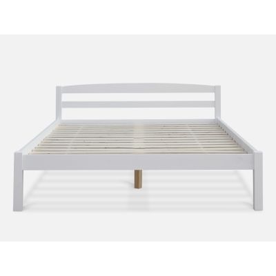 BLANC Double Wooden Bed Frame - WHITE