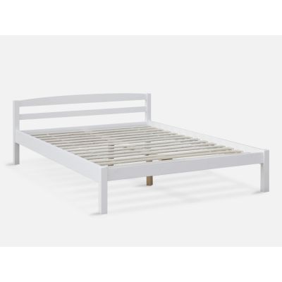 BLANC Double Wooden Bed Frame - WHITE