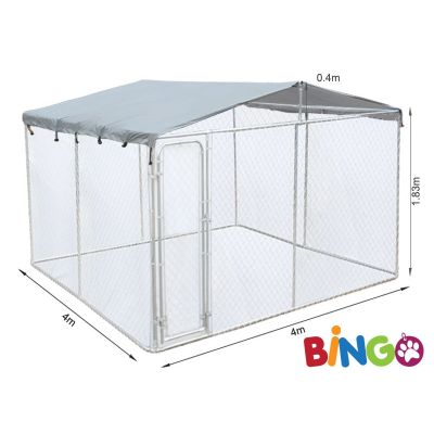 BINGO Dog Kennel and Run 4x4x1.83m With Roof