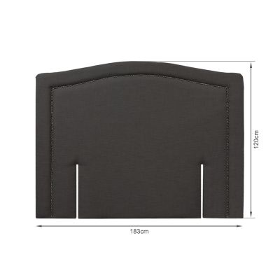 WINSTON Upholstered Headboard Super King - BLACK