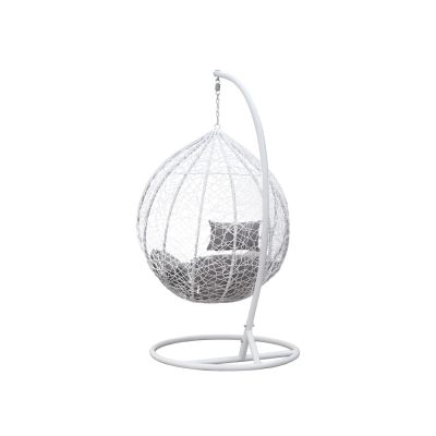 MYKONOS Rattan Outdoor Furniture Egg Swing Hanging Chair - WHITE