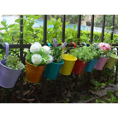 Hanging Pot Metal Planter Flower Pots - Set of 10