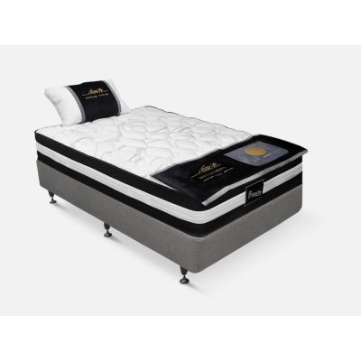 Vinson Fabric Single Bed with Ultra Comfort Mattress - Grey