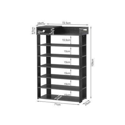 TAHUNA 7 Tiers Shoe Rack Organiser Storage Shelf - BLACK