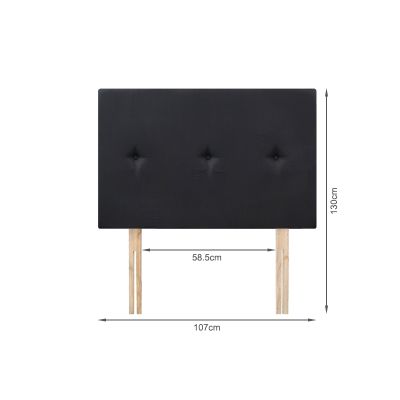 MORGAN Upholstered Headboard King Single - BLACK