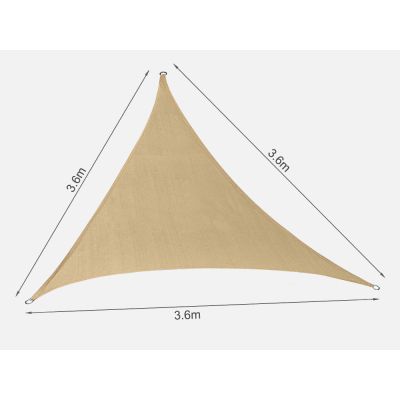 TOUGHOUT Shade Sail Triangle 3.6m x 3.6m x 3.6m - DESERT SAND