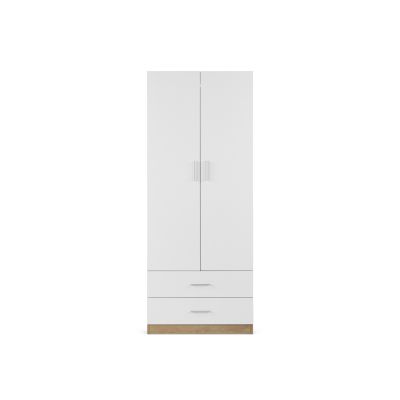 Harris 2 Door Wardrobe with Drawers - Oak + White