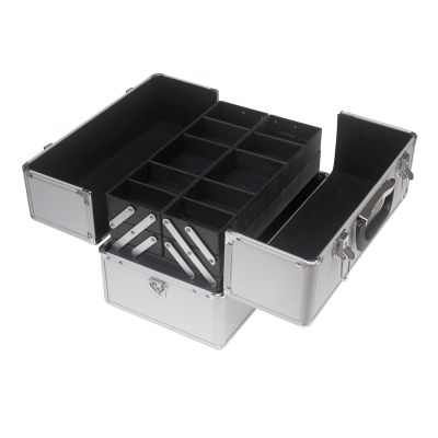Aluminium Makeup Carry Case Storage Box - SILVER