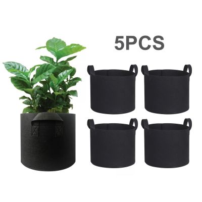 5 Gallon Fabric Pot Planter Grow Bags - Set of 5