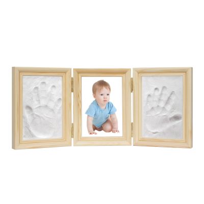 Baby Handprint and Footprint Clay Photo Frame Kit - NATURAL