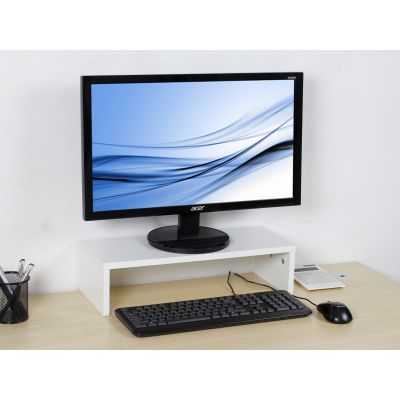 Computer Monitor Stand Laptop Stand Riser - White