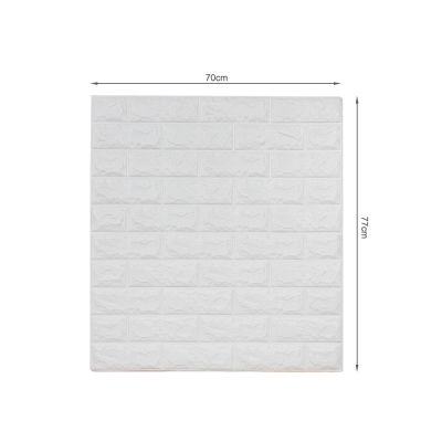 3D Wall Panels Wallpaper Stick Peel White Brick Background Decor