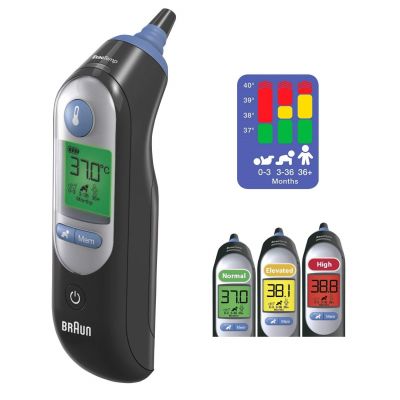 Braun ThermoScan 7 Ear Thermometer with Fever Guidance Black Edition