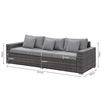 Palawan 4 Piece Rattan Outdoor Furniture Sofa Set