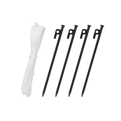 Heavy Duty Tent Stakes with Tent Ropes 30cm - Set of 4