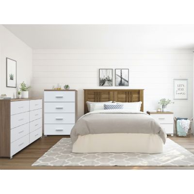 BRAM Bedroom Storage Package with GARRETT Low Boy - OAK + WHITE