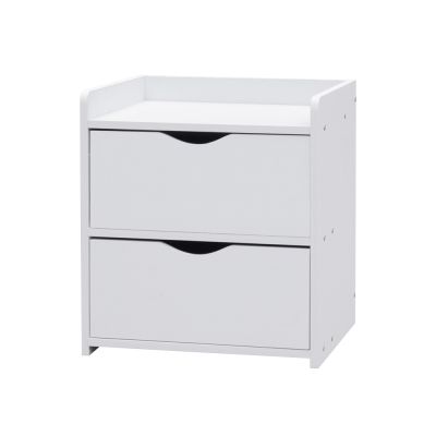 NOAH Bedside Table Nightstand - WHITE