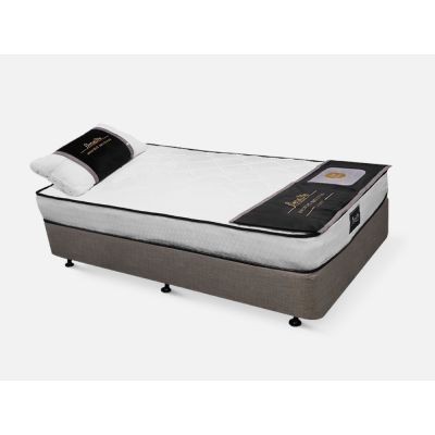 Vinson Fabric Single Bed with Deluxe Mattress - Slate