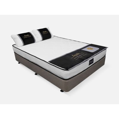 Vinson Fabric Double Bed with Deluxe Mattress - Slate